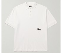 Polohemd aus vorgewaschenem Baumwoll-Piqué mit Logostickerei