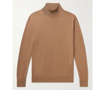 Slim-Fit Mulberry Silk and Cotton-Blend Mock-Neck Sweater