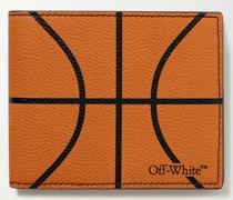 Basketball aufklappbares Portemonnaie aus vollnarbigem Leder mit Logoprint