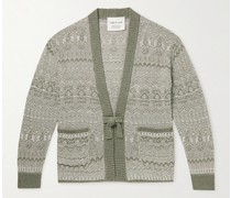 Jacquard-Knit Linen and Merino Wool-Blend Cardigan