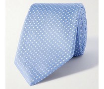 Krawatte aus Seiden-Jacquard mit Punkten, 7 cm