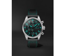 Pilot's Watch Mercedes-AMG Petronas Formula One™ Team Edition Automatic Chronograph 41 mm Uhr aus Titan mit Lederarmband, Ref.-Nr. IWIW388108