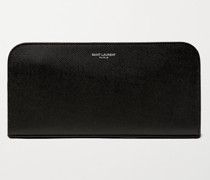 Pebble-Grain Leather Zip-Around Wallet