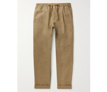 Schmal zulaufende Hose aus Leinen