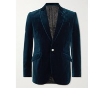 Newport schmal geschnittene Jacke aus Baumwollsamt