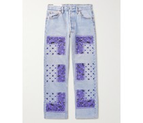 Schmal zulaufende Jeans mit Stickereien