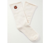 Embroidered Cotton-Blend Socks