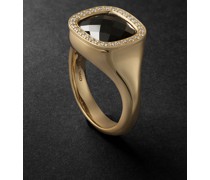 Cushion Ring aus Gold mit Onyx und Diamanten