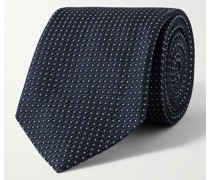 Krawatte aus Seiden-Jacquard mit Punkten, 8,5 cm