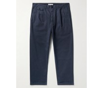 Cropped Tapered Cotton-Blend Twill Chinos