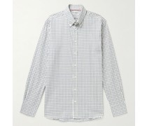 Button-Down Collar Checked Cotton Shirt