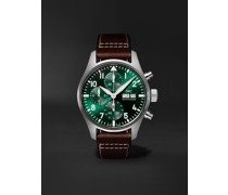 Pilot's Chronograph 41 mm Uhr aus Edelstahl mit automatischem Aufzug und Lederarmband, Ref.-Nr.: IW388103