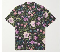 Persephone Camp-Collar Floral-Print Organic Cotton-Poplin Pyjama Shirt