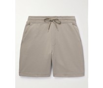 Gerade geschnittene Shorts aus Pima-Baumwoll-Jersey mit Kordelzugbund
