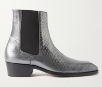 Tejus Bailey Chelsea Boots aus Metallic-Leder in Eidechsenoptik