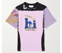 Schmal geschnittenes T-Shirt aus recyceltem Stretch-Jersey mit Print
