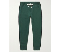 Tapered Striped Cotton and Cashmere-Blend Jersey Sweatpants