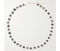 Jengo Kette aus Silber mit Zierperlen aus Glas und Perlen