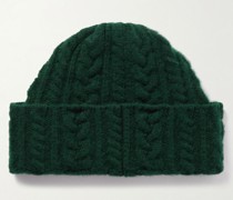 Festival Beanie aus Lammwolle in Zopfstrick