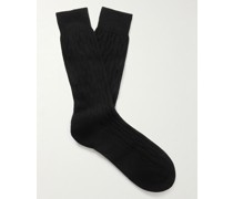 Socken aus Kaschmir in Zopfstrick