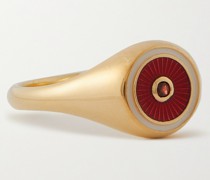 Opus Ring aus Gold-Vermeil, Granat und Emaille