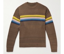 Striped Cotton-Blend Jacquard Sweater