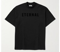 T-Shirt aus Baumwoll-Jersey mit Logoflockdruck