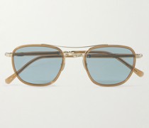 Price Sonnenbrille mit D-Rahmen aus Azetat und goldfarbenen Details