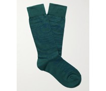 Socken aus einer Baumwollmischung in Jacquard-Strick