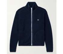 Jacke aus Fleece aus einer Wollmischung mit Logostickerei