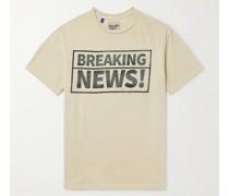 Breaking News T-Shirt aus Baumwoll-Jersey mit Print in Distressed-Optik