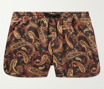 Gili gerade geschnittene kurze Badeshorts aus recyceltem Material mit Paisley-Print