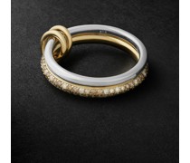 Virgo Petite Ring aus Gold und Silber mit Diamanten