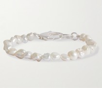 Gnocchi Perlenarmband mit Details aus Silber