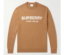 Pullover aus einer Wollmischung mit Intarsienlogomotiv