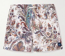 Gerade geschnittene mittellange Badeshorts mit Paisley-Print