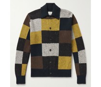 Britten Cardigan aus Jacquard-Strick aus einer Wollmischung mit Karomuster