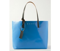 Tribeca Reversible Leather-Trimmed Two-Tone PVC Tote Bag