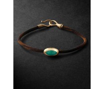 Life Armband aus Kordel und Gold mit Malachit