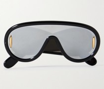 + Paula's Ibiza Wave Mask Oversized-Sonnenbrille mit D-Rahmen aus Azetat