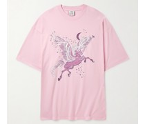 Flying Unicorn Oversized-T-Shirt aus Baumwoll-Jersey mit Print