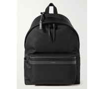 Leather-Trimmed Shell Backpack