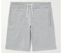 Gerade geschnittene Shorts aus Baumwoll-Jersey mit Kordelzugbund