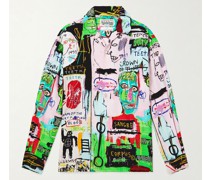 + Jean-Michel Basquiat Hemd aus Voile mit Reverskragen und Print