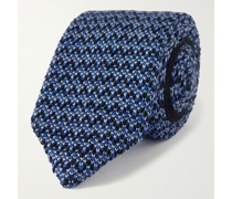 Krawatte aus einer Woll-Seidenmischung in Häkelstrick, 8,5 cm