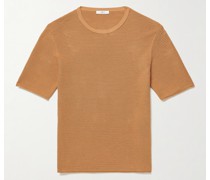 T-Shirt aus Biobaumwolle in Pointelle-Strick