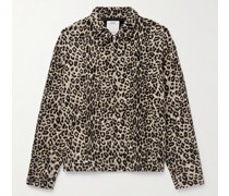 Redsun Jacke aus Baumwollcord mit Leopardenprint