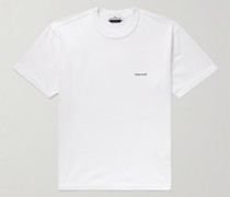 T-Shirt aus Baumwoll-Jersey mit Logostickerei in Stückfärbung