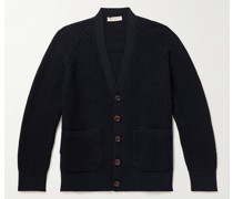 Cardigan aus Baumwolle in Waffelstrick