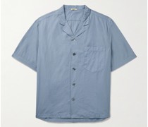 Bagolo Hemd aus Baumwollpopeline in Knitteroptik mit Reverskragen